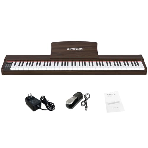 ✯✩極美品✩✯KIMFBAY 木製電子ピアノ 88鍵盤 スタンド付き Amazon | KIMFBAY 電子ピアノ 88鍵盤 卓上 木製 電子 ピアノ 88鍵